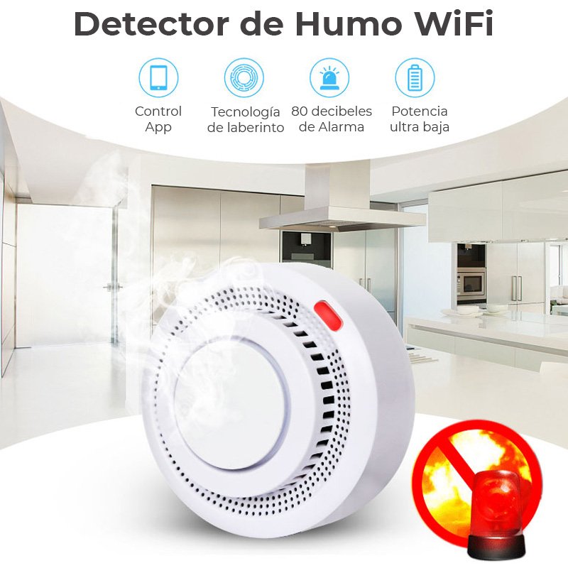 Detector De Humo Inteligente Wi-fi App Alarma App Tuya Smar –